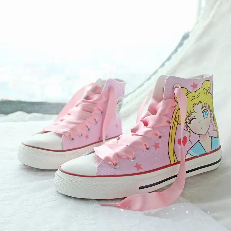 Pink Sailor Moon Hand-painted Shoes AD11035