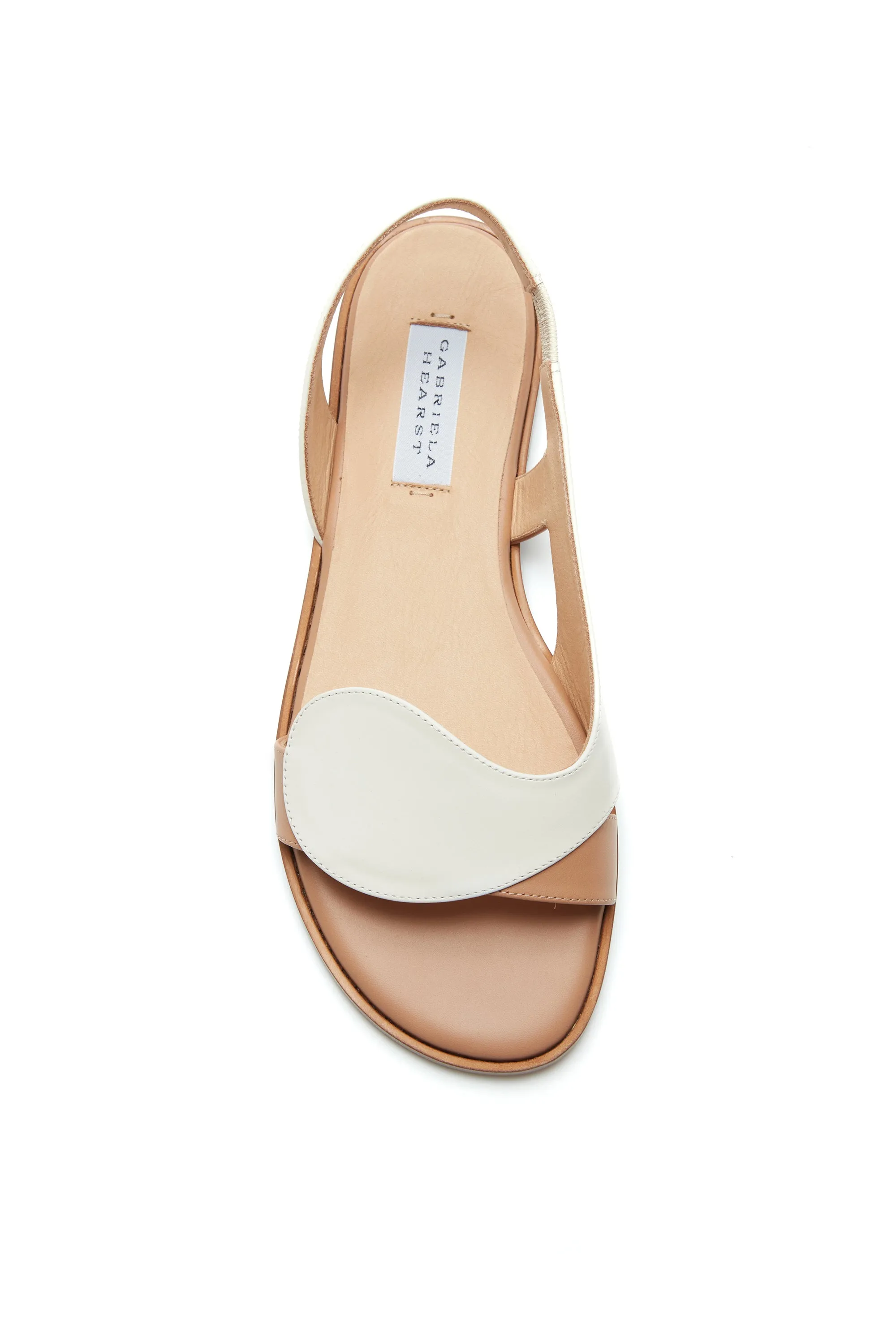 Pippa Flat Sandal in Ivory & Nude Nappa Leather