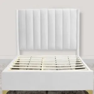 Platform Bedding Soho White Leather Bed