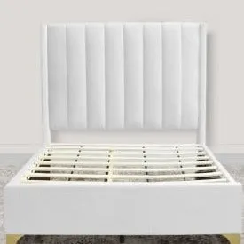 Platform Bedding Soho White Leather Bed