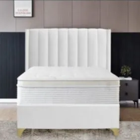 Platform Bedding Soho White Leather Bed