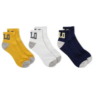 Polo Ralph Lauren Men's 3-Pack Polo Varsity Quarter Sock