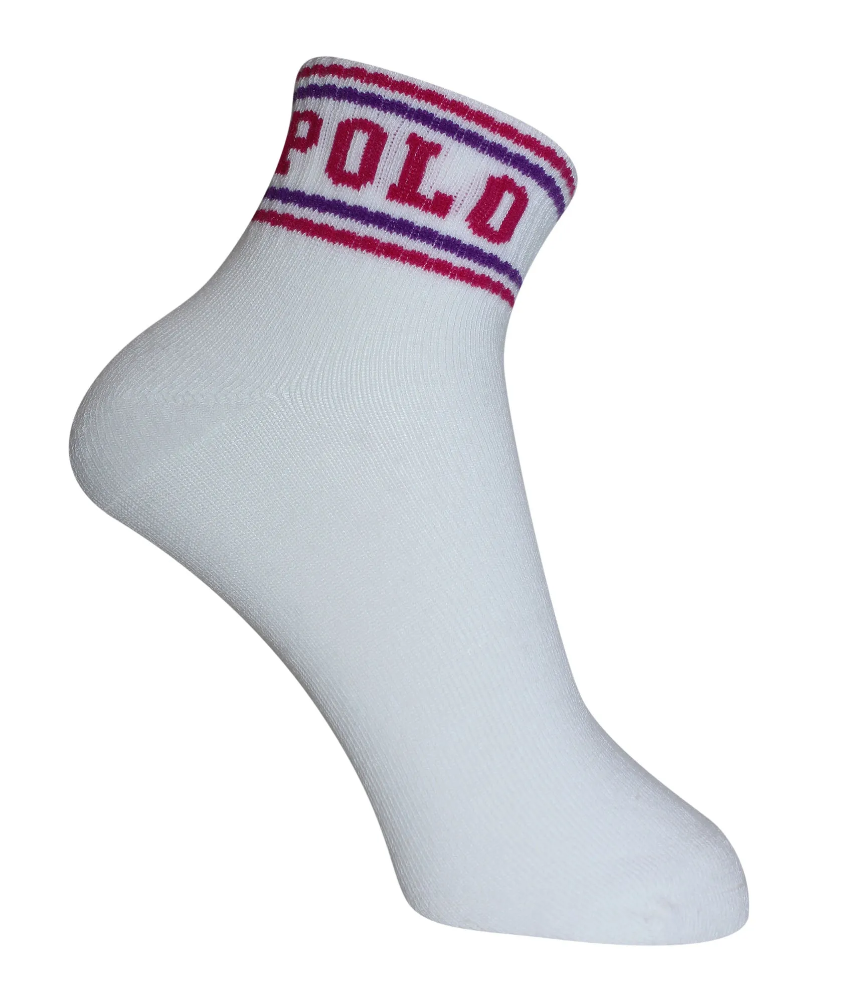 Polo Ralph Lauren Women's 3-Pack Double Bar Stripe Athletic Quarter Socks