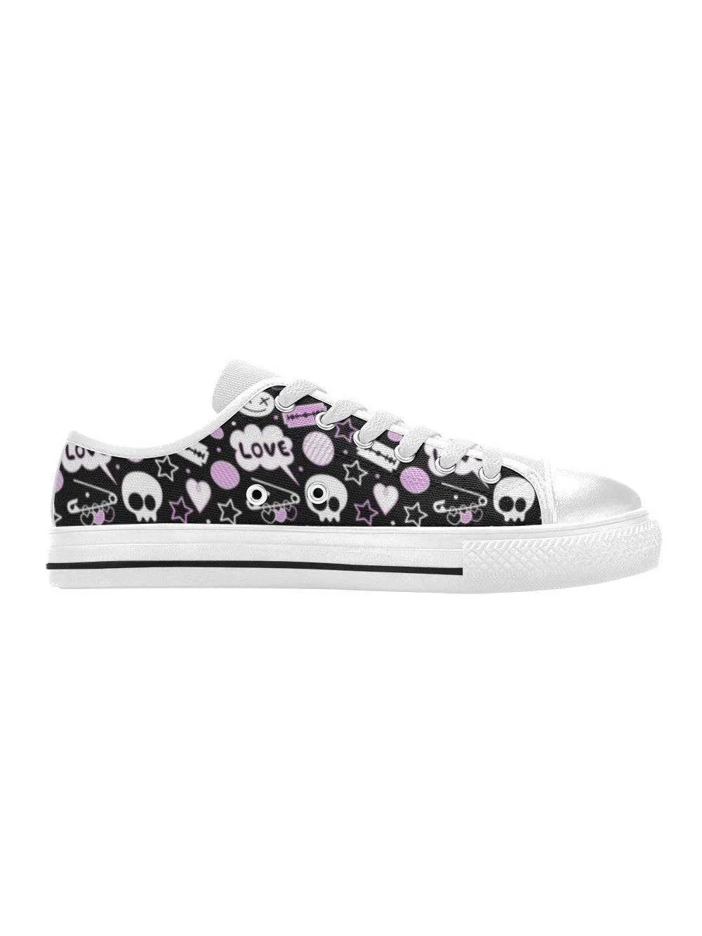 PUNK!  WHITE Retro Style Sneakers