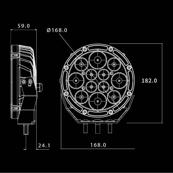 Raptor 70 LED 7″ Driving Light (Pair)