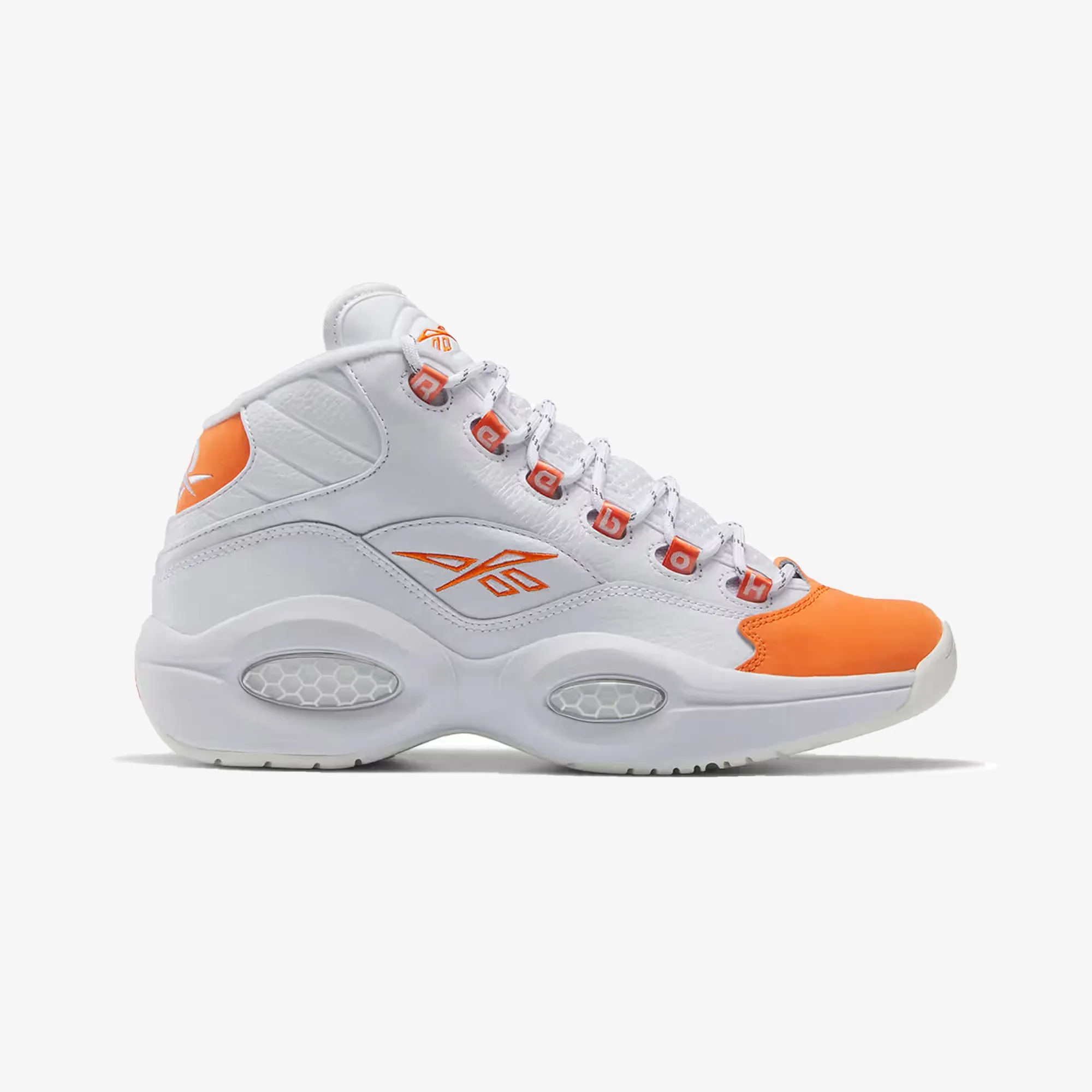 Reebok | QUESTION MID  { CLOUD WHITE/SMASH ORANGE S23-R