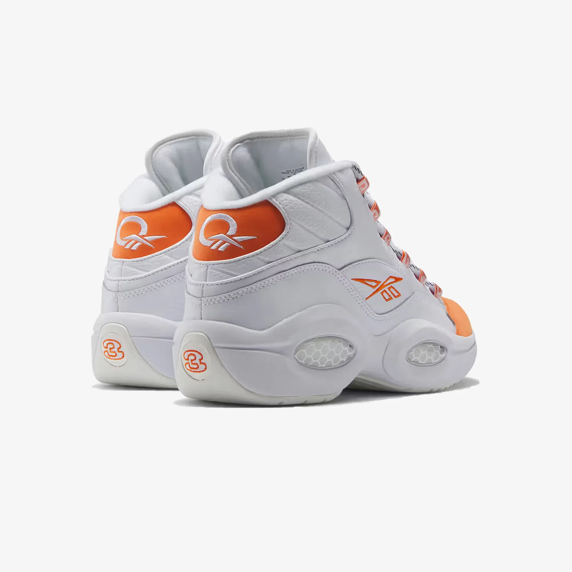 Reebok | QUESTION MID  { CLOUD WHITE/SMASH ORANGE S23-R