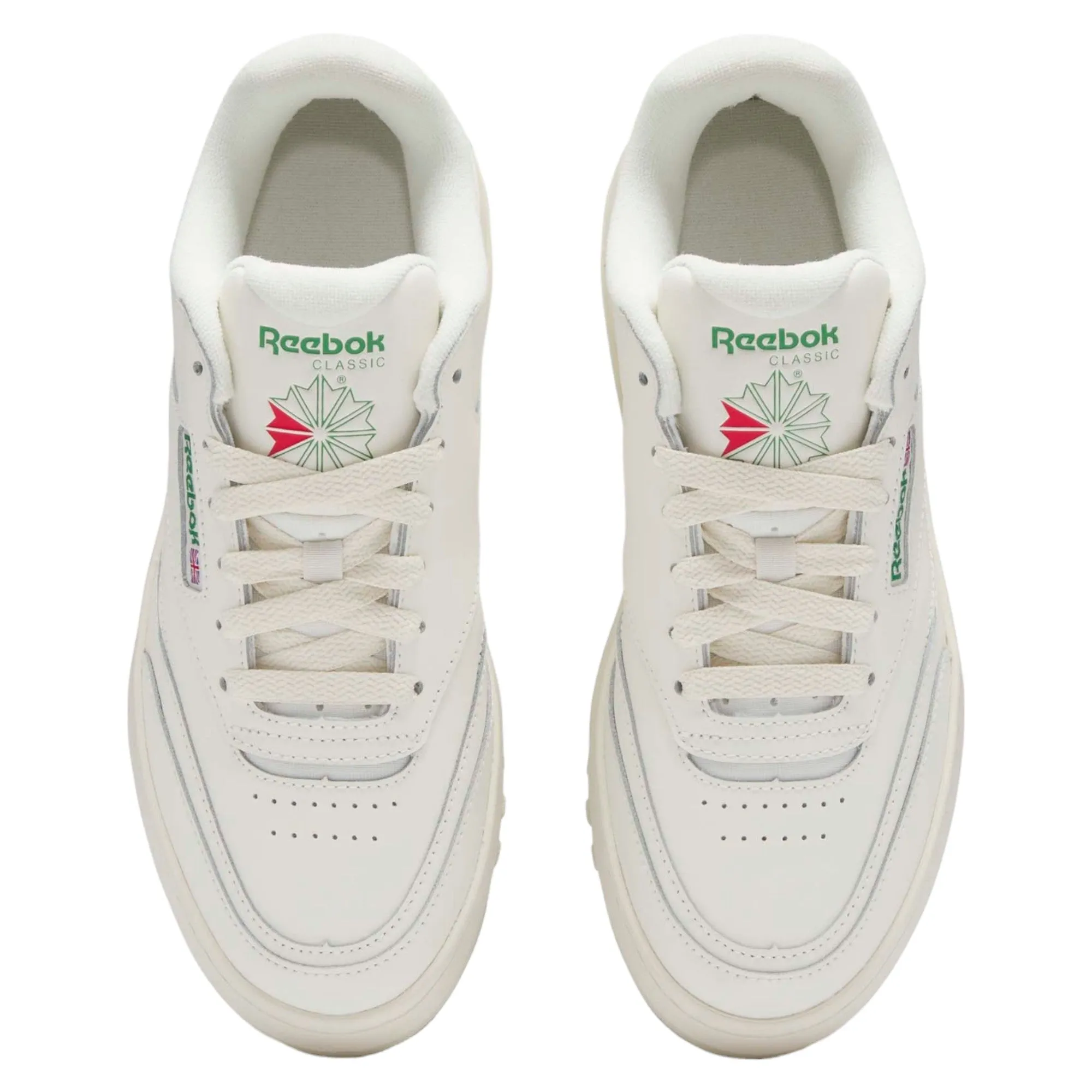 Reebok Womens Club C Extra Platform Shoes - Chalk Green