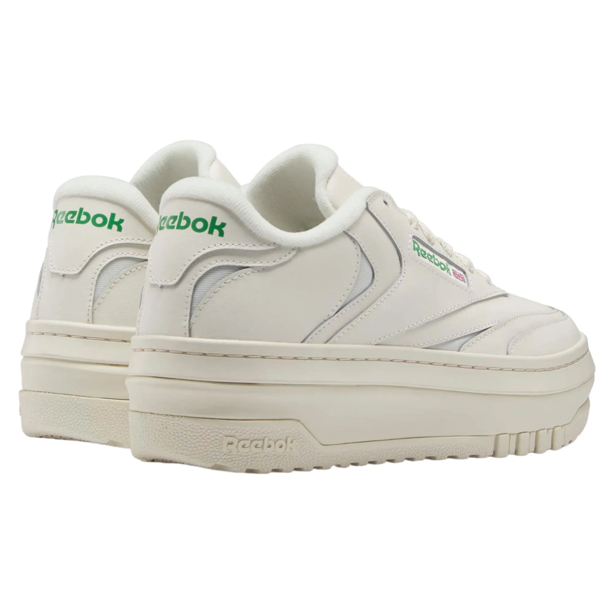 Reebok Womens Club C Extra Platform Shoes - Chalk Green