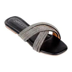 REHINESTONE FLAT SANDAL