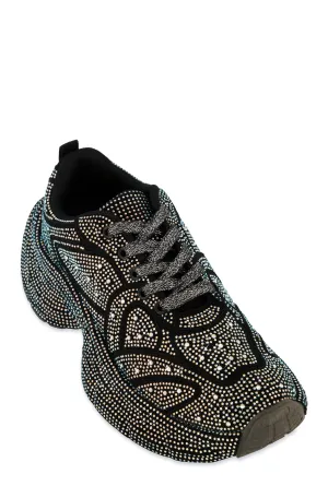 Rhinestone Studded Chunky Platform Sneakers