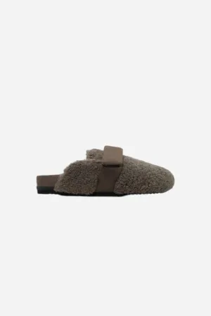 Roam Fuzzy Loafer Mule Taupe