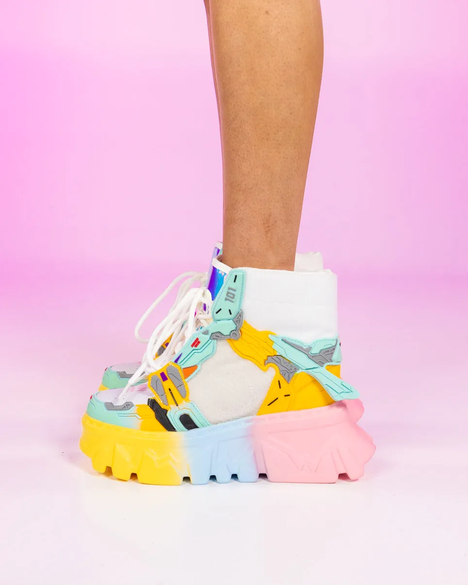 Robot Hologram Platform Wedge Sneakers