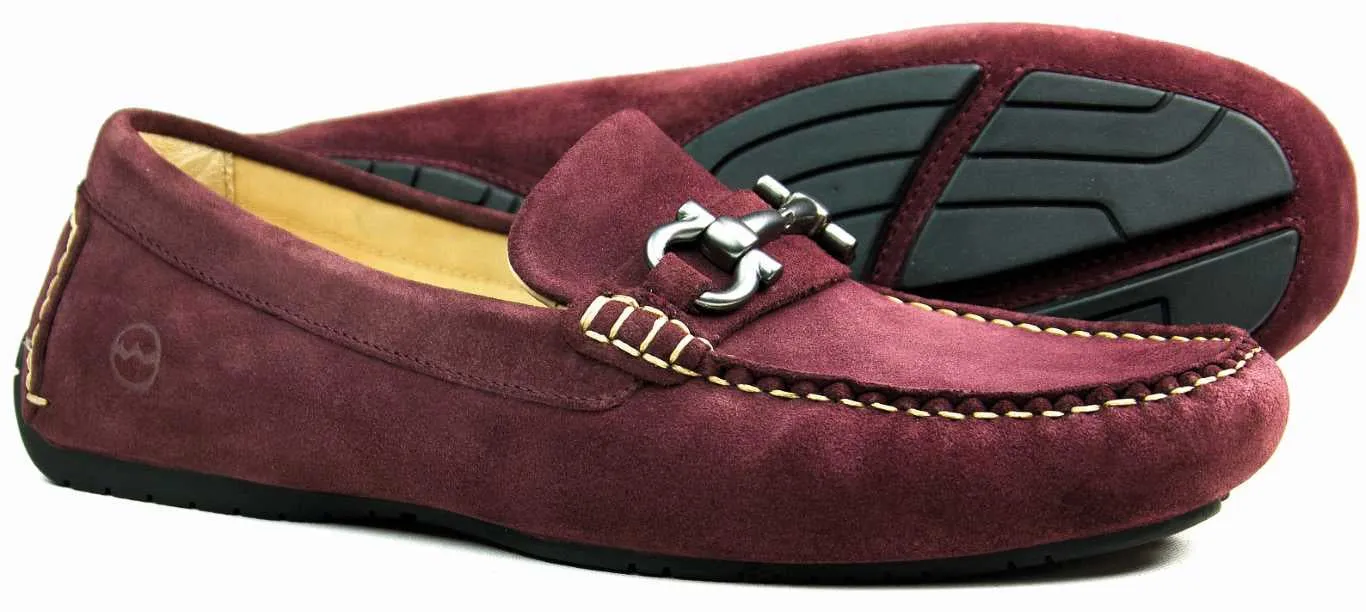 ROMA 2 Mens Burgundy Suede Driving Loafer by Orca Bay