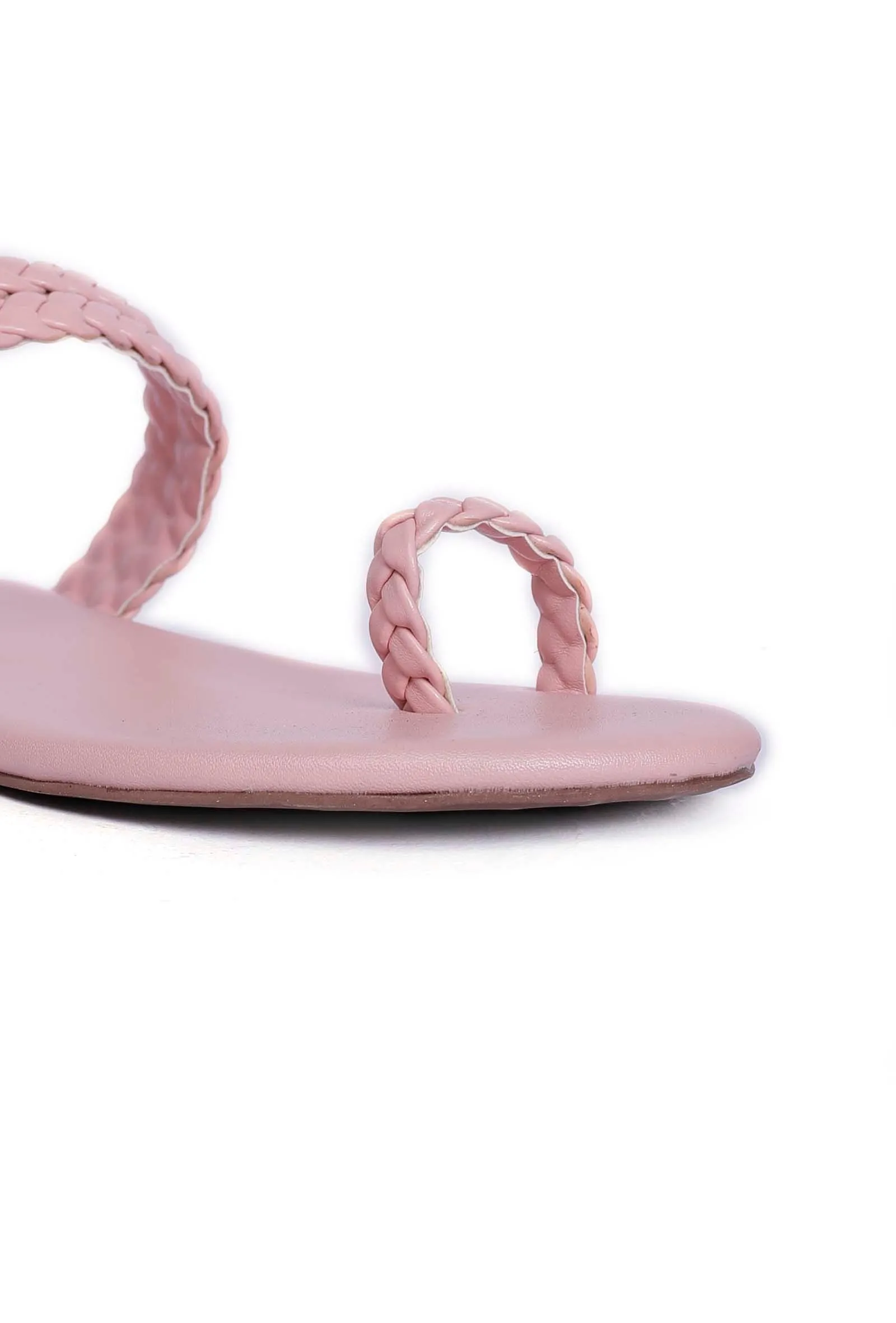 Rose Pink Knotted Cruelty Free Leather Sandals