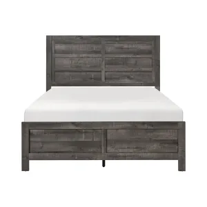 Rustic Charm King Bed with Weathered Grey Finish