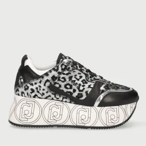 Scarpe Donna LIU JO Sneakers Maxi Platform effetto Cavallino Animalier Argento