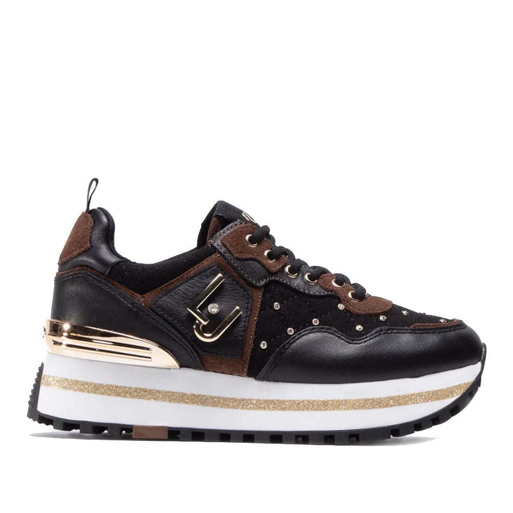 Scarpe Donna LIU JO Sneakers Nere Matelassè con Micro Borchie