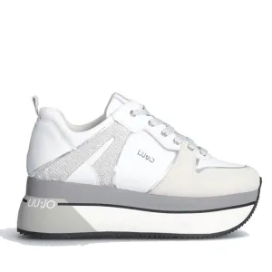 Scarpe Donna LIU JO Supermaxi 06 Sneakers Super Platform in Pelle Bianca