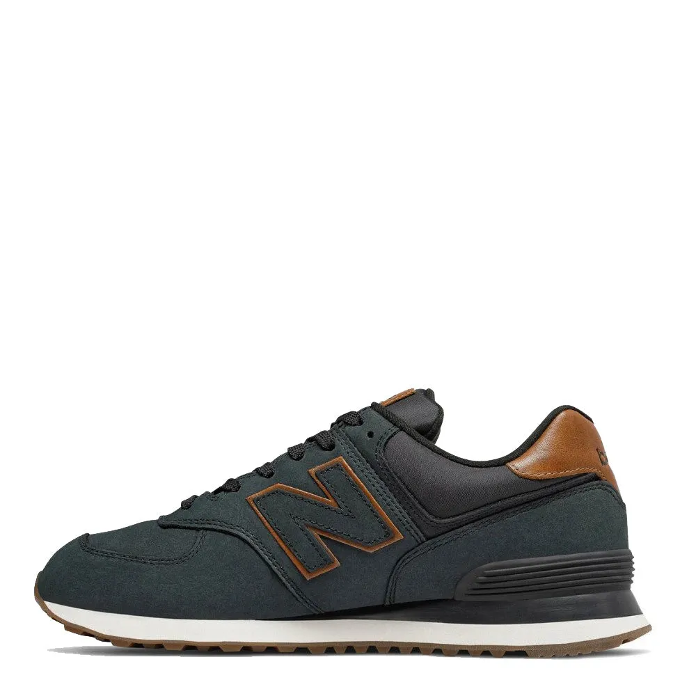 Scarpe Uomo NEW BALANCE Sneakers 574 in Nabuck colore Nero