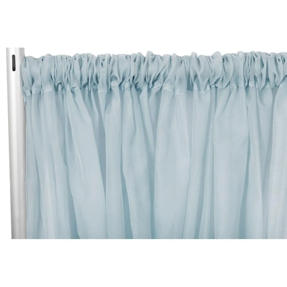 Sheer Voile Flame Retardant (FR) 14ft H x 118" W Drape/Backdrop Curtain Panel - Dusty Blue