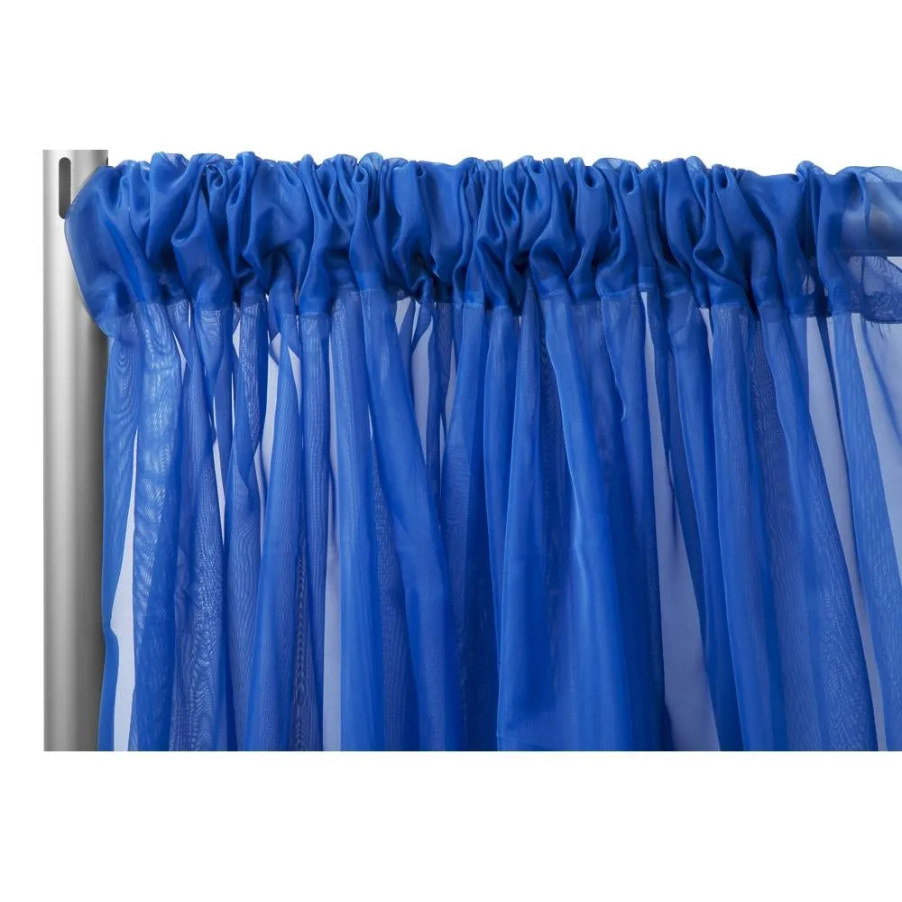 Sheer Voile Flame Retardant (FR) 14ft H x 118" W Drape/Backdrop Curtain Panel - Royal Blue