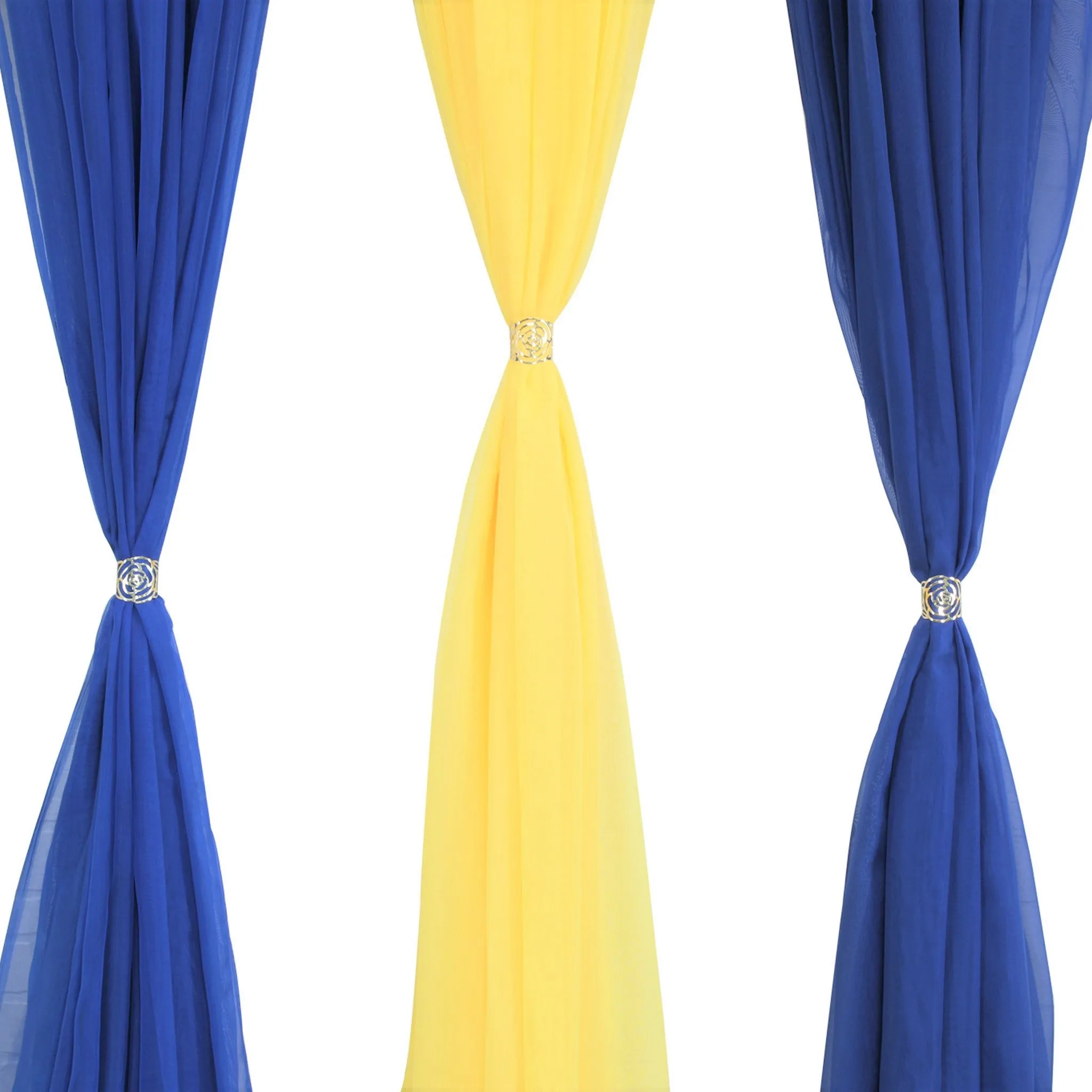 Sheer Voile Flame Retardant (FR) 14ft H x 118" W Drape/Backdrop Curtain Panel - Royal Blue