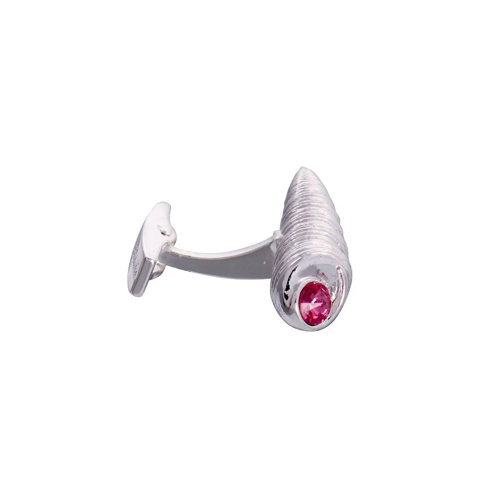 Silver & Pink Shell Gem Cufflinks