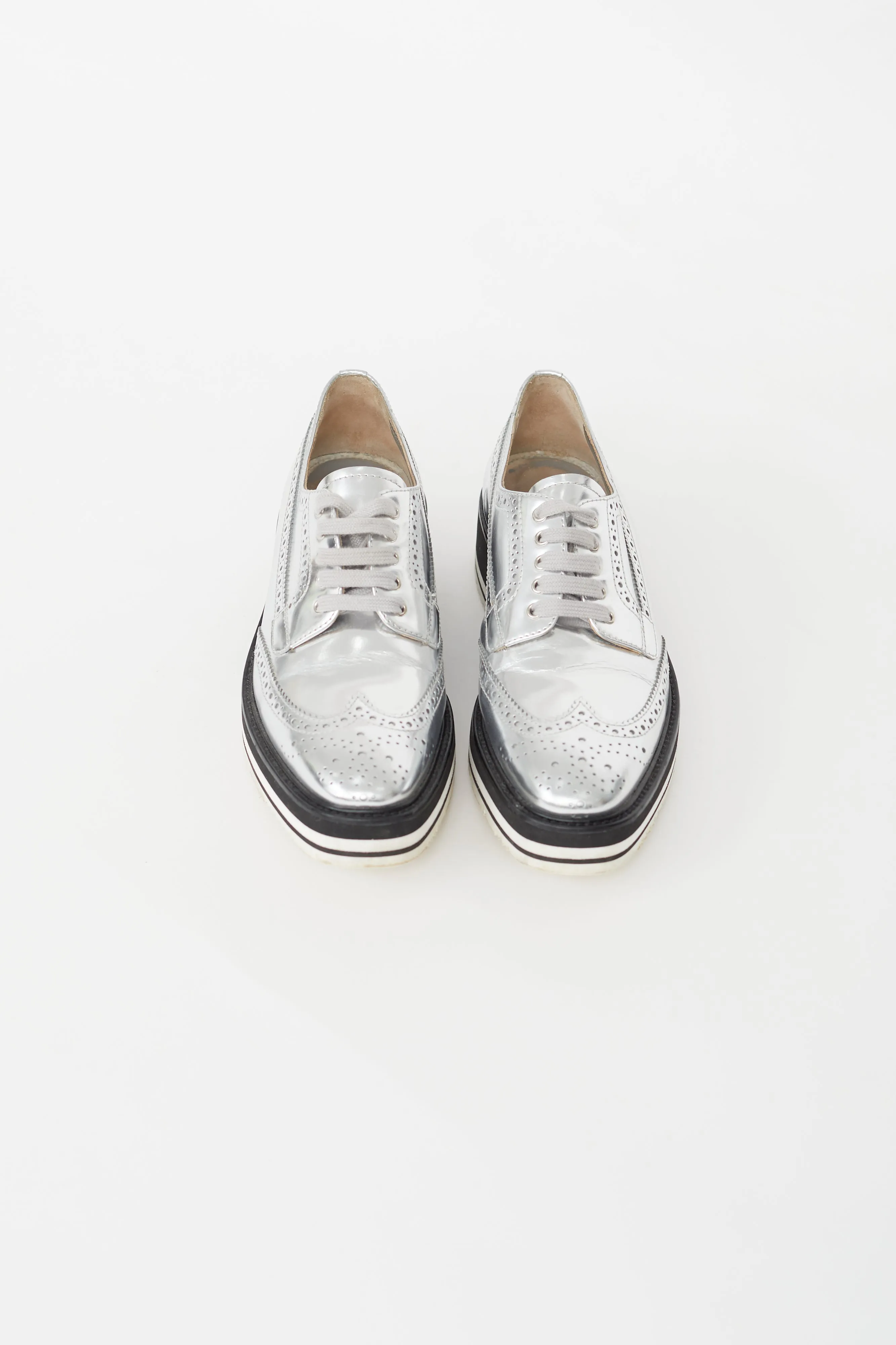 Silver Platform Brogue Sneaker