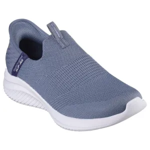 Skechers 149708 Ultra Flex 3.0-Cozy Streak Slip Ins Ladies Slate Textile Vegan Slip On Trainers