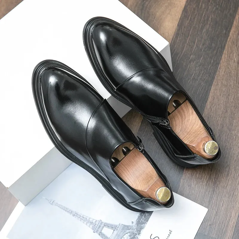 Sohiwoo New Loafers Men Slip-On Business Formal Casual Shoes Men Shoes Leather Men Dress Luxury Wedding Leather Shoes Italy Driving Shoes