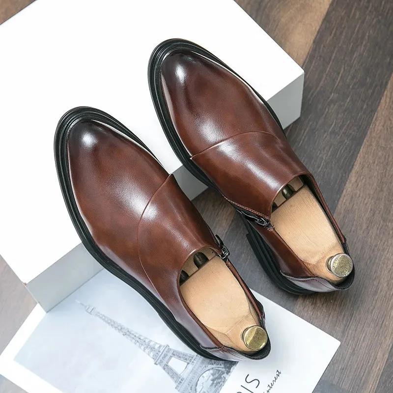 Sohiwoo New Loafers Men Slip-On Business Formal Casual Shoes Men Shoes Leather Men Dress Luxury Wedding Leather Shoes Italy Driving Shoes