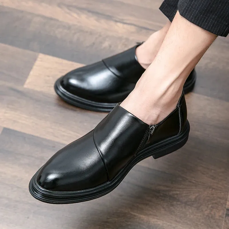 Sohiwoo New Loafers Men Slip-On Business Formal Casual Shoes Men Shoes Leather Men Dress Luxury Wedding Leather Shoes Italy Driving Shoes