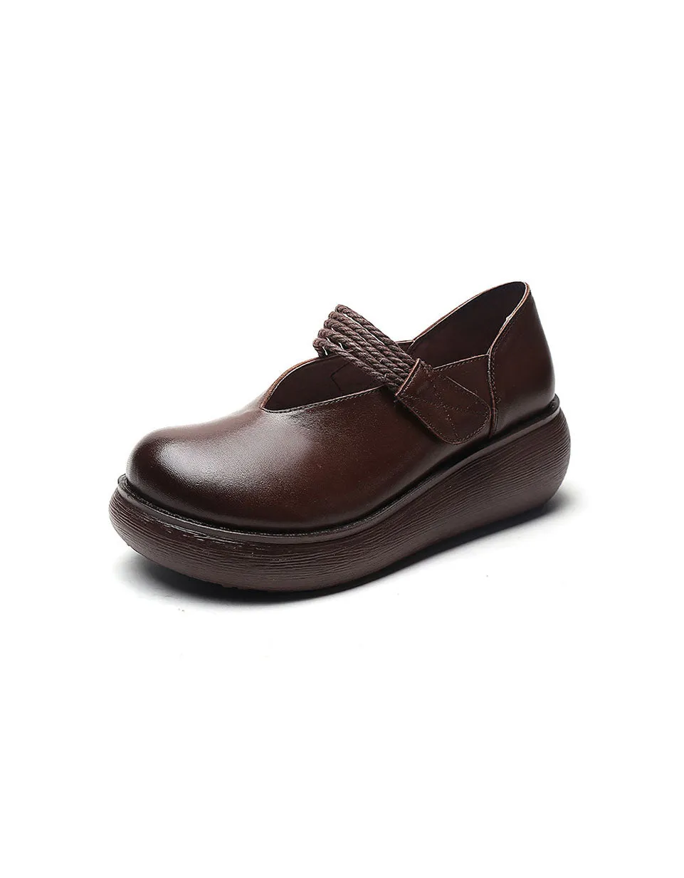 Spring Fron Velcro Soft Sole Wedge Shoes