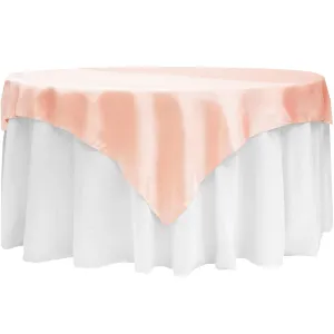 Square 72" Satin Table Overlay - Blush/Rose Gold