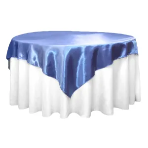 Square 72" Satin Table Overlay - Cornflower/Serenity