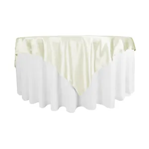 Square 72" Satin Table Overlay - Ivory