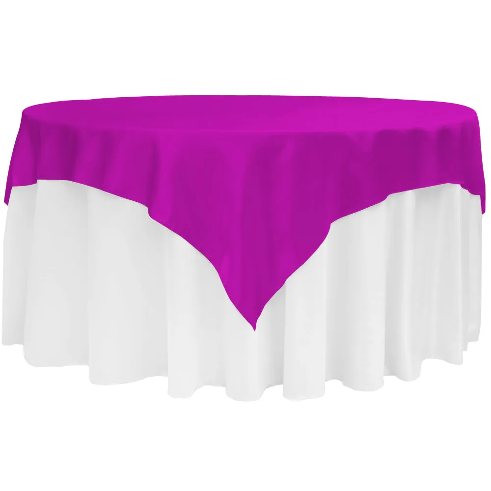 Square 72" Satin Table Overlay - Magenta Violet