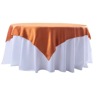 Square 72" Satin Table Overlay - Terracotta