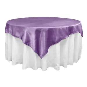 Square 72" Satin Table Overlay - Victorian Lilac/Wisteria