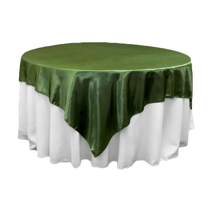 Square 72" Satin Table Overlay - Willow Green