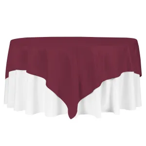 Square 90"x90" Lamour Satin Table Overlay - Burgundy