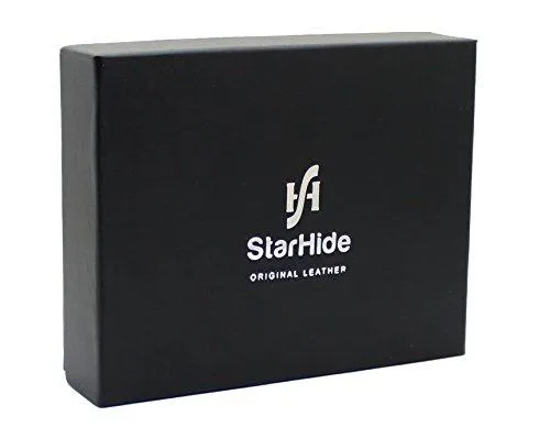 StarHide Mens RFID Blocking Cow VT Leather Trifold Coin Pocket Wallet 1212