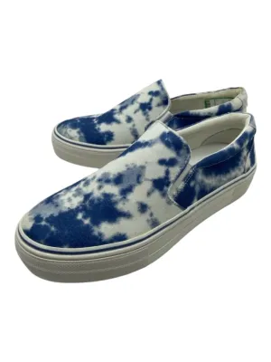 Steve Madden Shoe Size 7 Blue & White Canvas Slip On Platform Tye Dye Sneakers