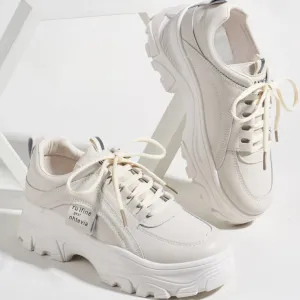 Stitch Detail Front Lace Up Chunky Sneaker