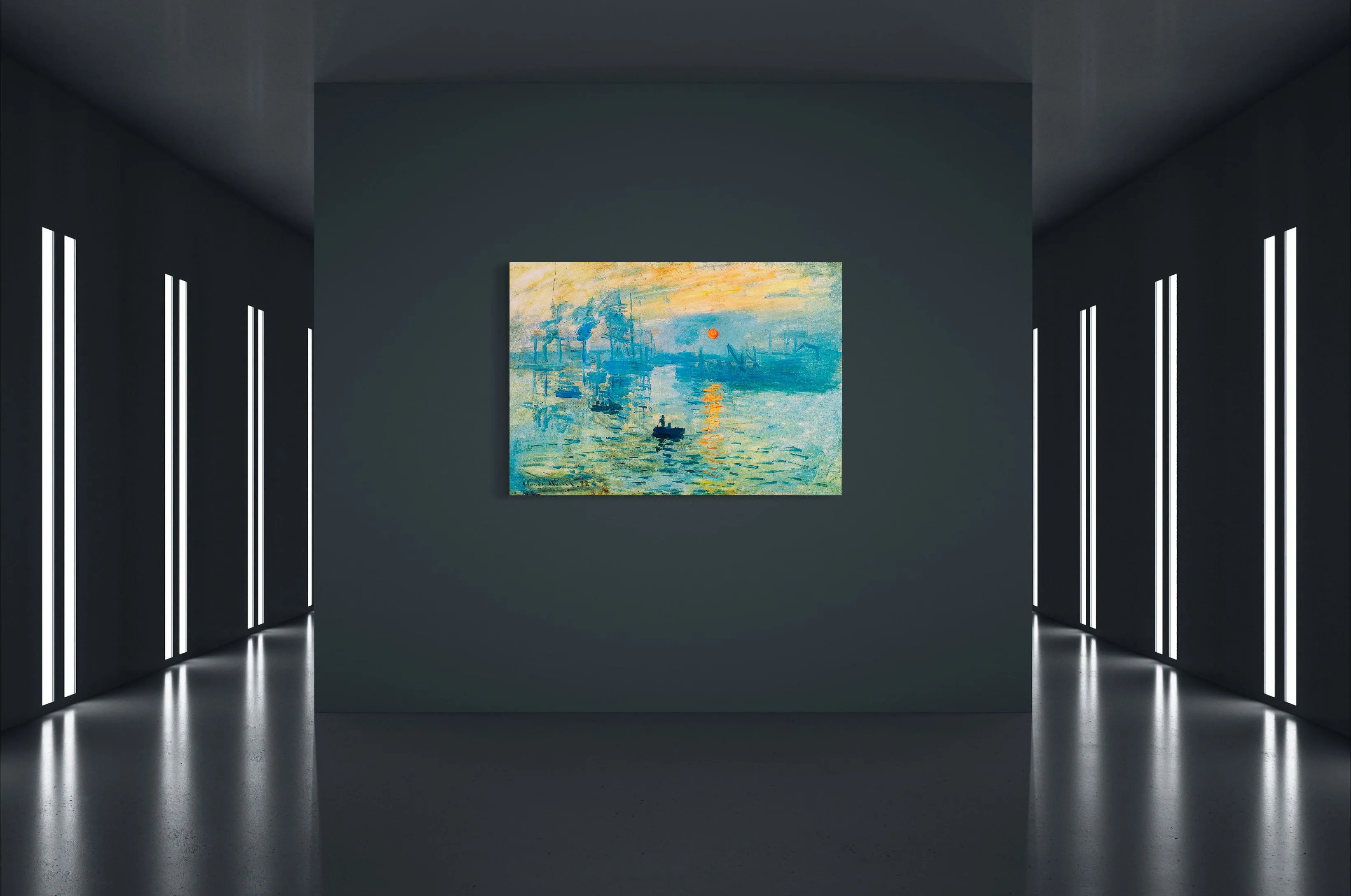 Sunrise Landscape - Painted by Claude Monet - Circa. 1899. High Quality Polyester Cotton Canvas Print. Rolled Canvas Available in 3 Sizes - Small, Medium, or Large. Stretched Canvas Option Available in One (1) Large Size - 70cm x 100cm.