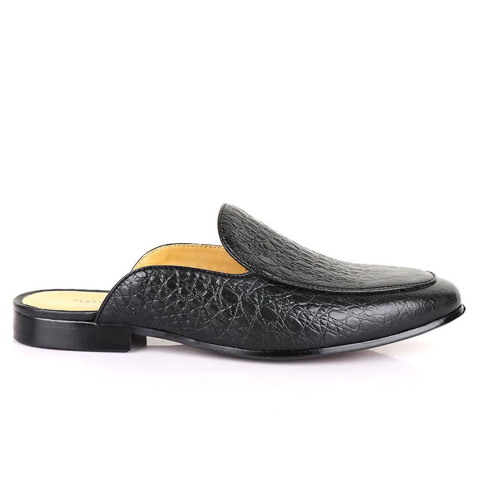 Terry Taylors Classic Croc Black Mole Leather Shoe