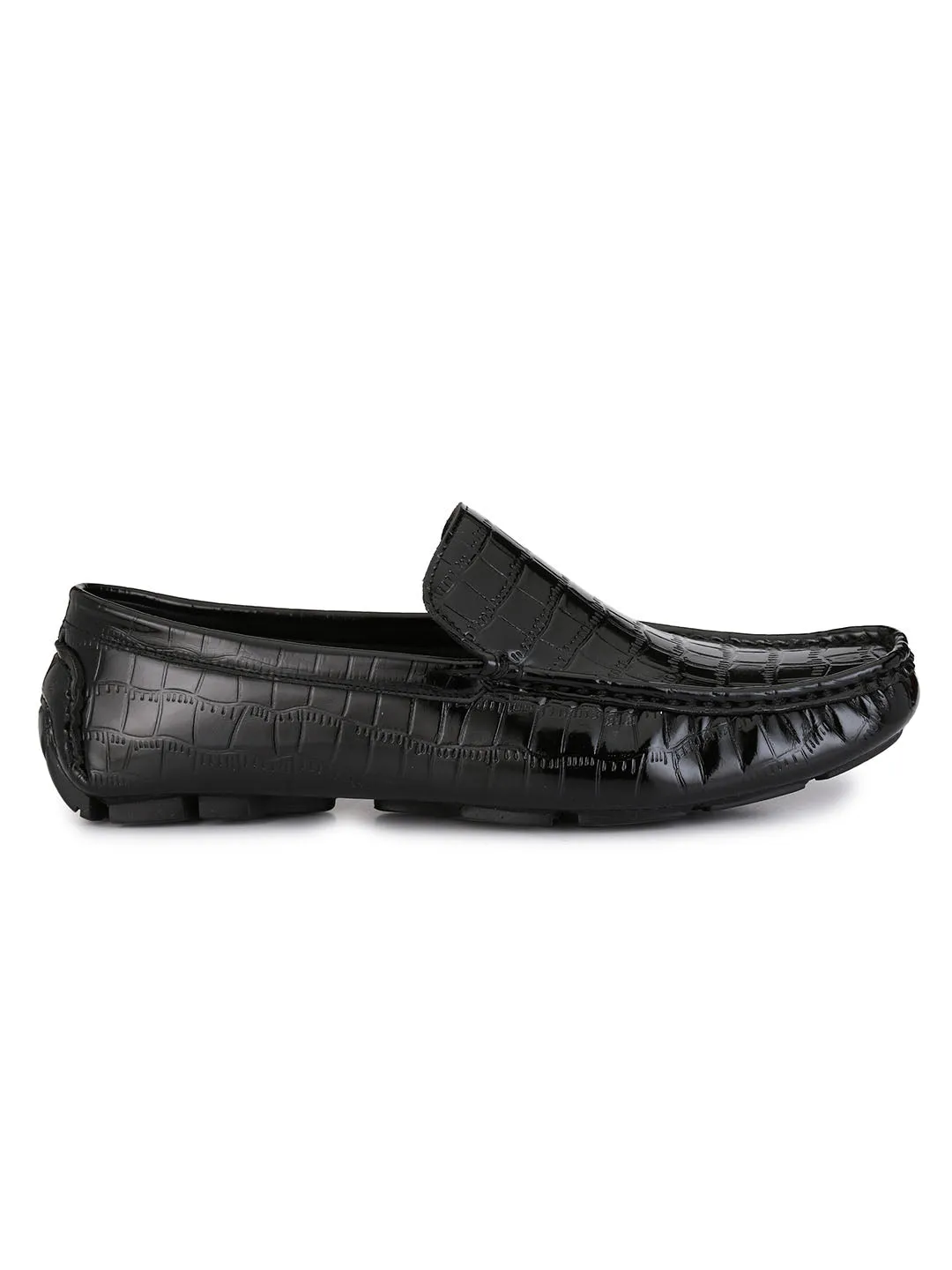 Textured Leather Textured Loafers