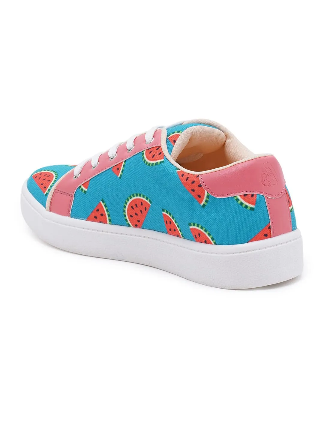 THE QUIRKY NAARI Watermelon Sugar Sneakers with A Funky Design | Teal | 7 UK