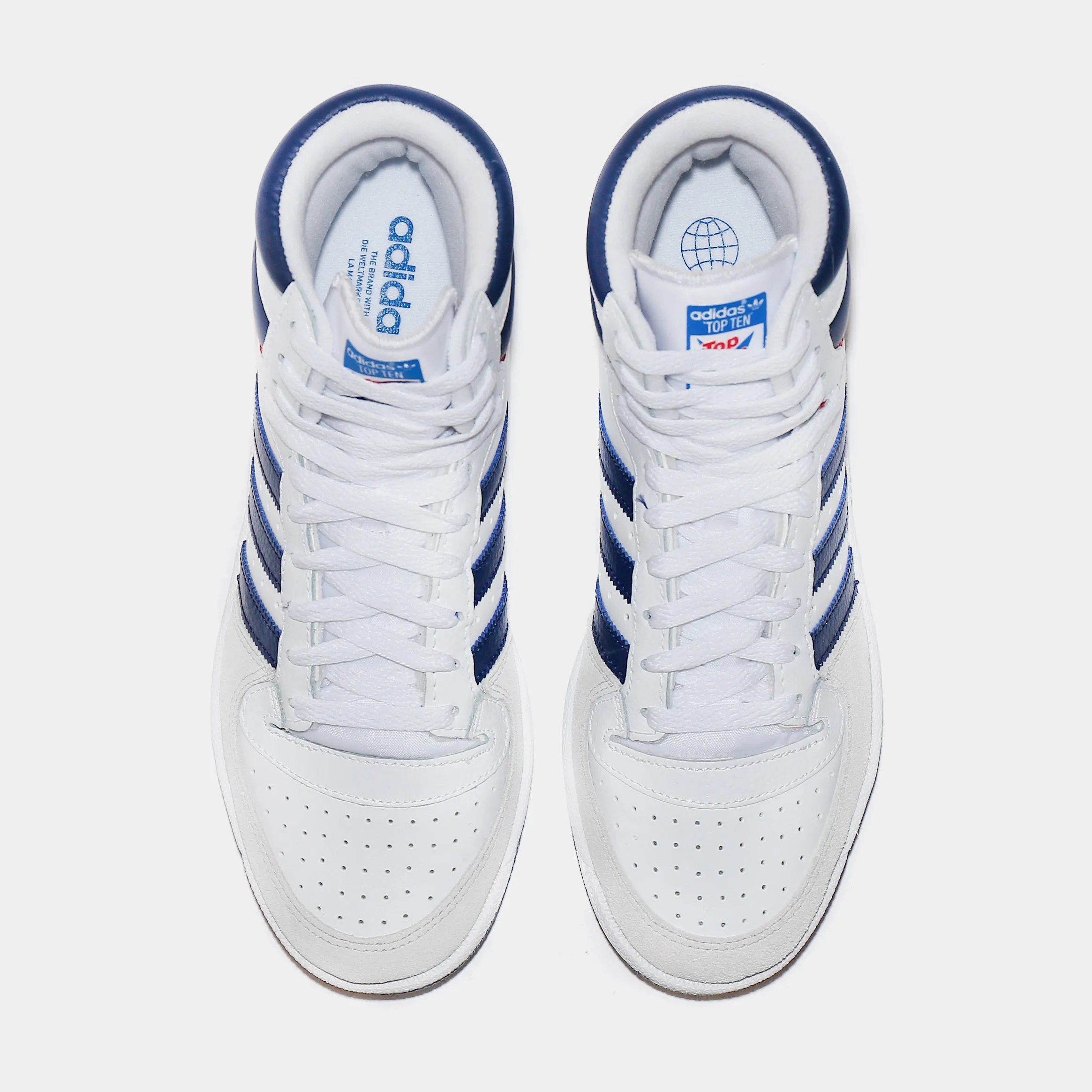 Top Ten Mens Basketball Shoes (White/Navy Blue)